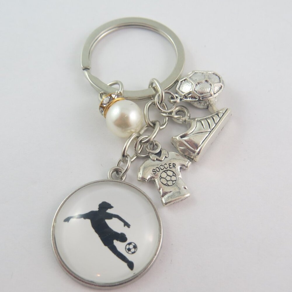 Soccer Keychain Soccer Lover Key Ring Sports Charm Football Keychain for Player